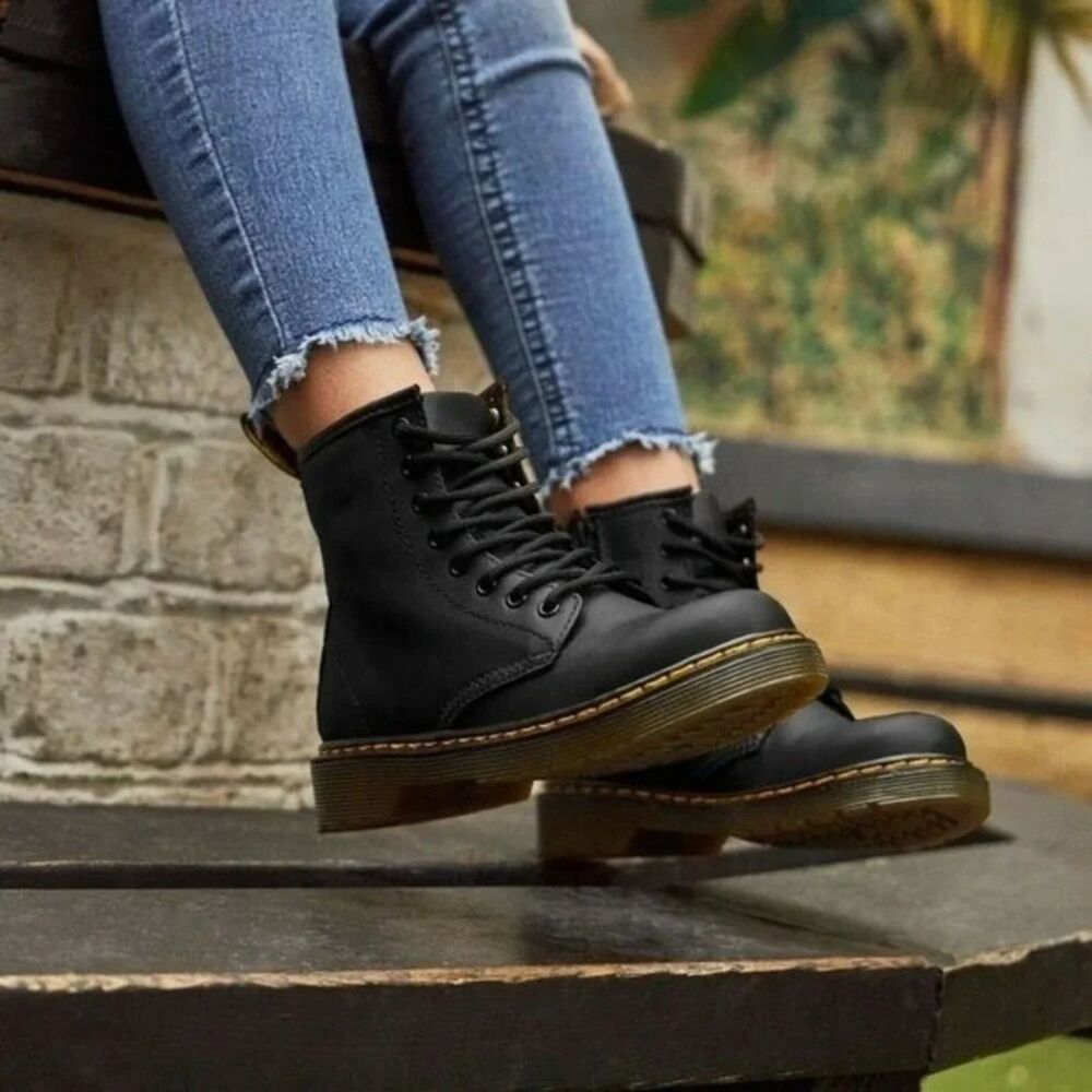 Dr. Marten Junior 1460 Softy Leather Lace Up Combat Boot Black